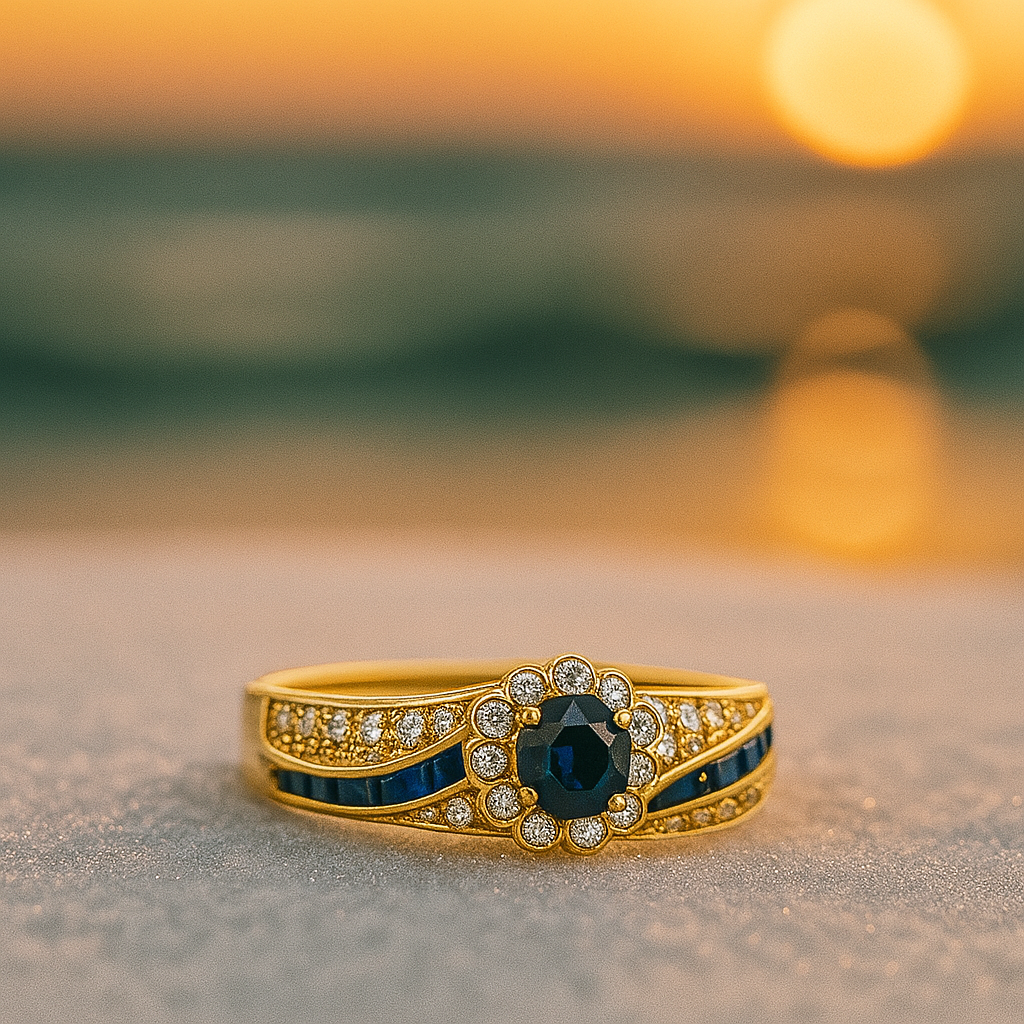 Fior di Mare β Zirconia and Blue Crystal Plated Ring