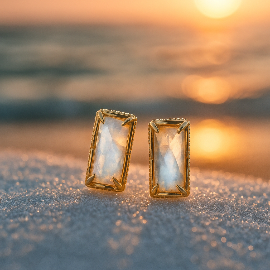 Moonlit Elegance β 925 Silver Golden Earrings