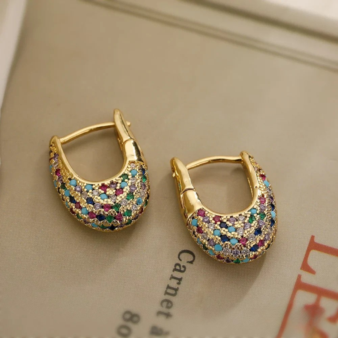Chic Colourful Crystal Inlay Earrings