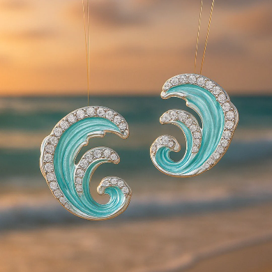 Blue Wave Earrings from the Oceania Collection