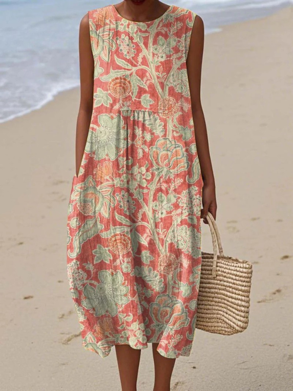 Aisley | Sleeveless Tiered Midi Dress