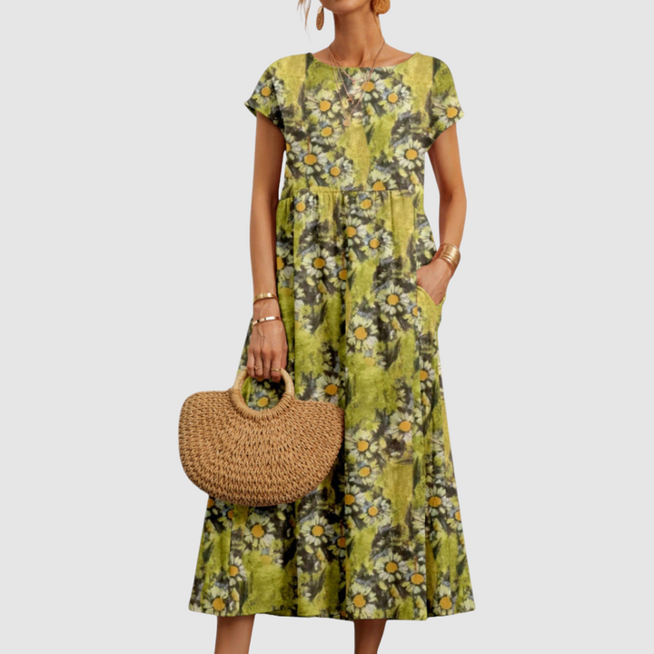Siena | Elegant Floral Pattern Maxi Dress
