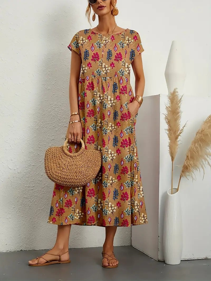 Siena | Elegant Floral Pattern Maxi Dress