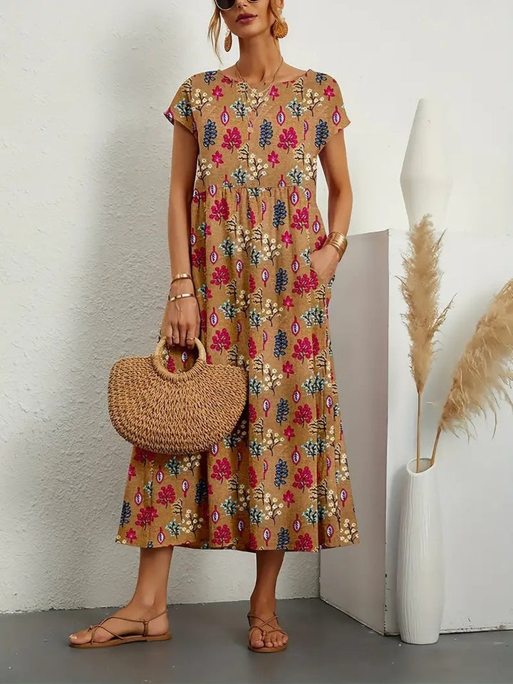 Siena | Elegant Floral Pattern Maxi Dress