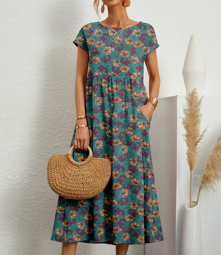 Siena | Elegant Floral Pattern Maxi Dress