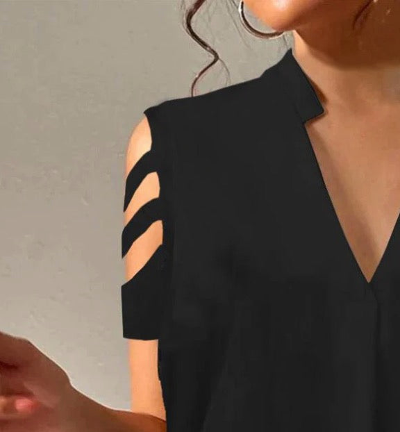 Shirley | Trendy Plain Short Sleeve Top