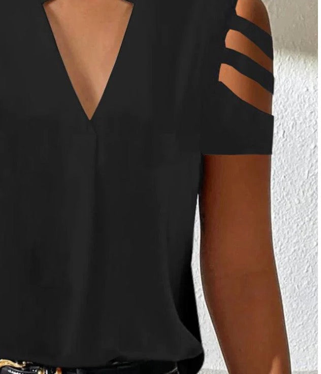 Shirley | Trendy Plain Short Sleeve Top