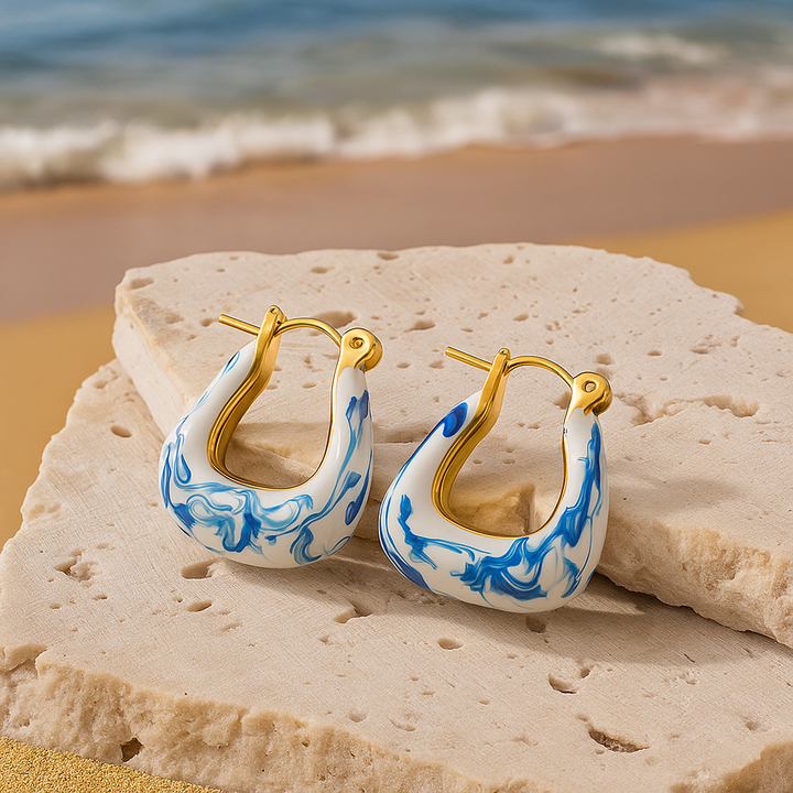 Hama | Golden Wave Foam Dangle Earrings