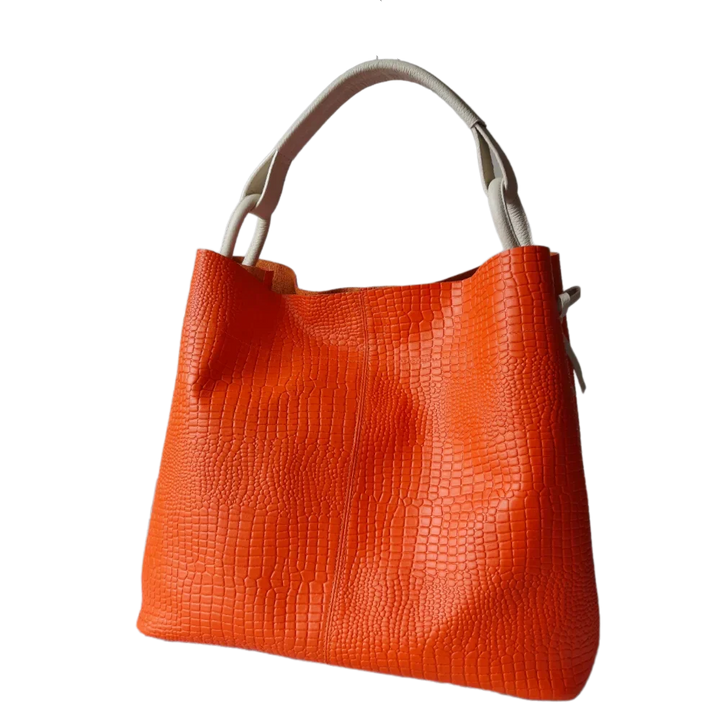 Aubrey | Reptile Orange Women's Leather Handbag