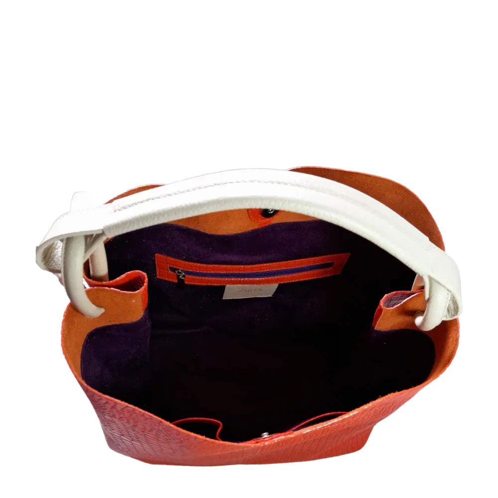 Aubrey | Reptile Orange Women's Leather Handbag