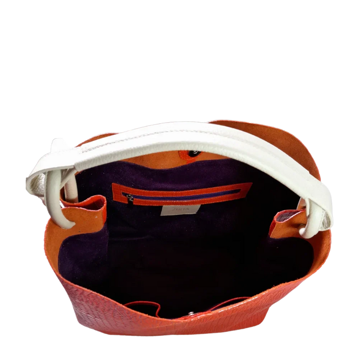 Aubrey | Reptile Orange Women's Leather Handbag