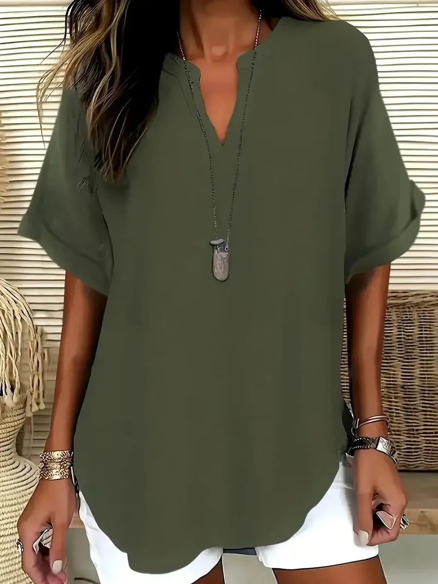 Maya | Special V-Neck Short Sleeve Top
