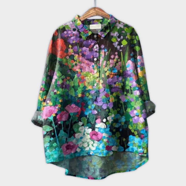 Magdalena | Handmade Women's Blouse with Floral Design