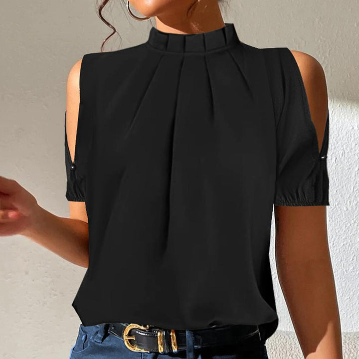 Lexa | Black Split Sleeve Pleated Top
