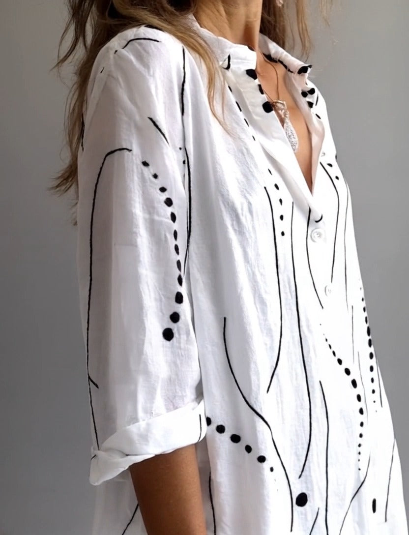 Reyes | Basic White Long Sleeve Top