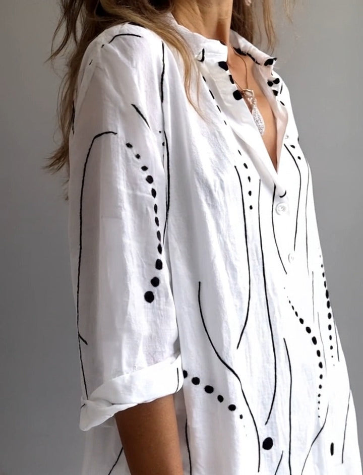 Reyes | Basic White Long Sleeve Top