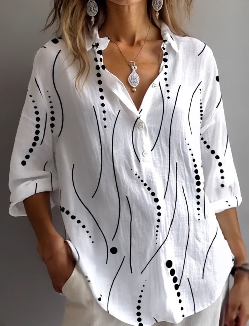 Reyes | Basic White Long Sleeve Top