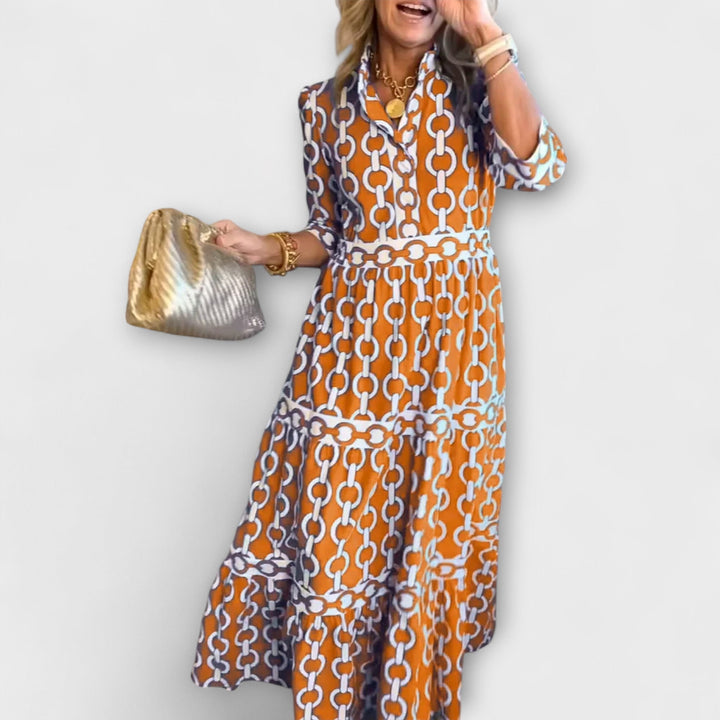 Margaret | Midi Dress with Chain Pattern