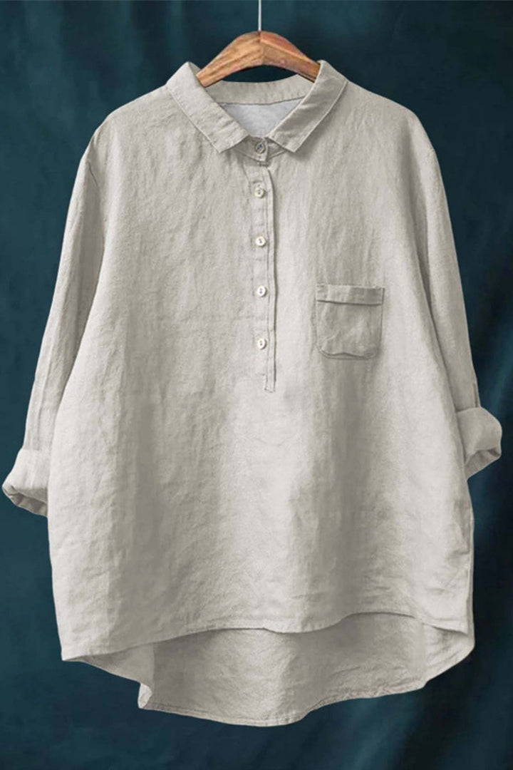 Halia | Simple Solid Colour Button-Down Blouse