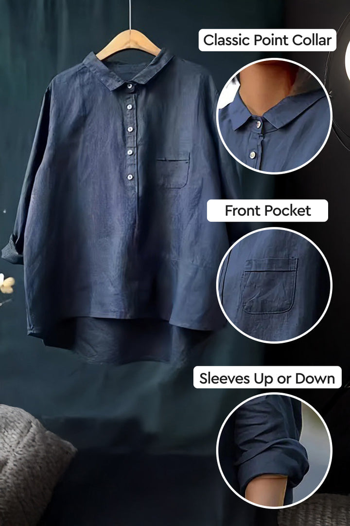 Halia | Simple Solid Colour Button-Down Blouse