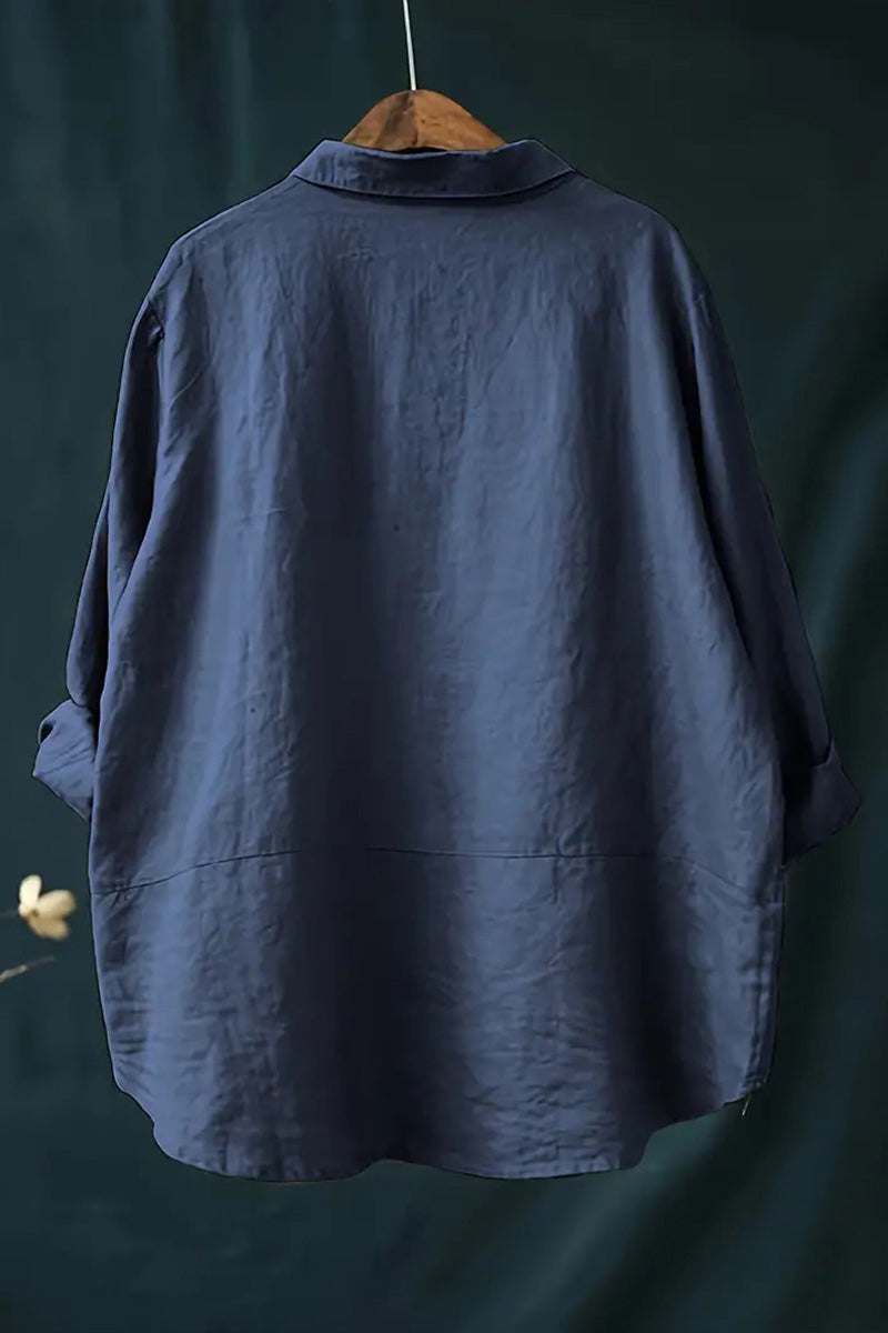 Halia | Simple Solid Colour Button-Down Blouse