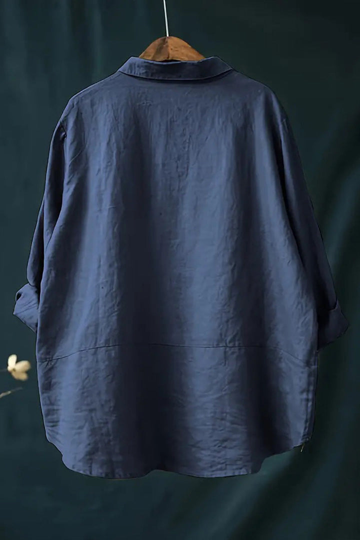Halia | Simple Solid Colour Button-Down Blouse