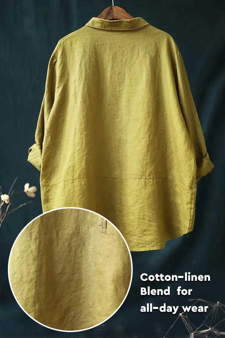 Halia | Simple Solid Colour Button-Down Blouse