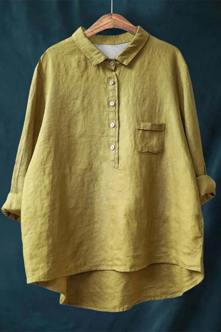 Halia | Simple Solid Colour Button-Down Blouse
