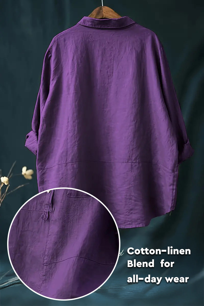 Halia | Simple Solid Colour Button-Down Blouse