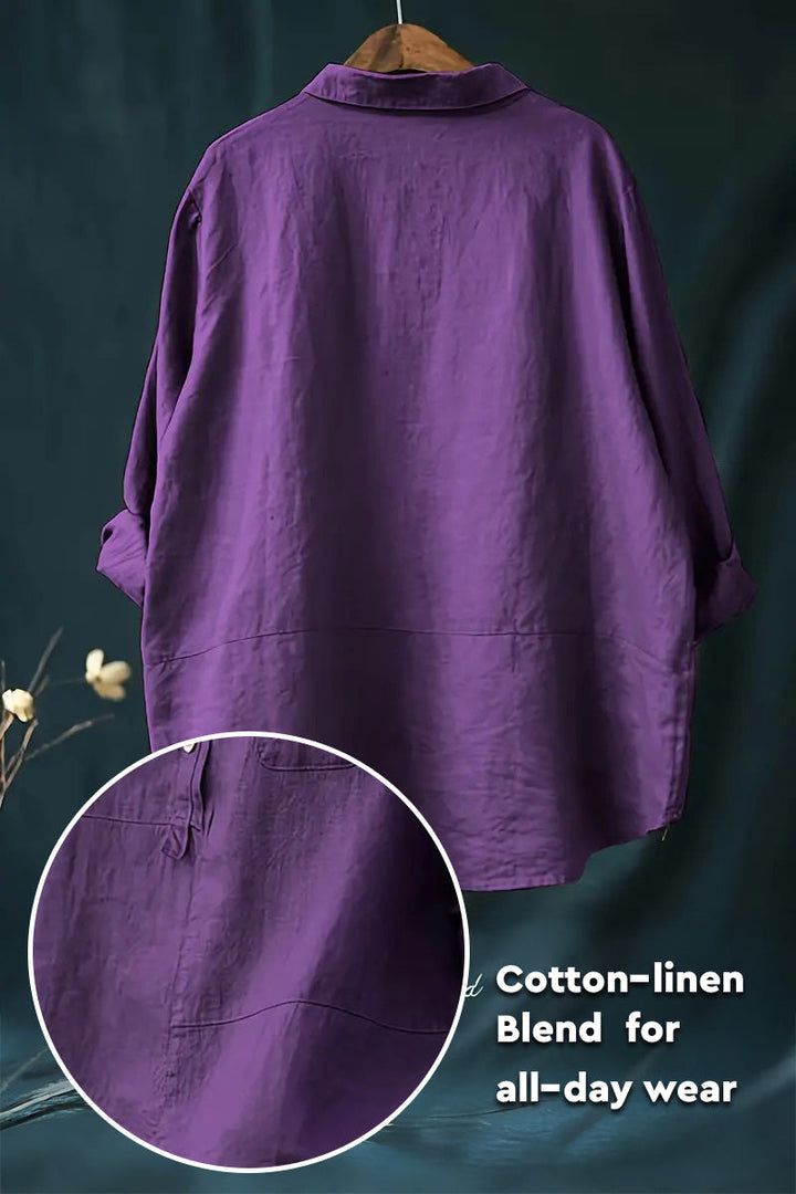 Halia | Simple Solid Colour Button-Down Blouse