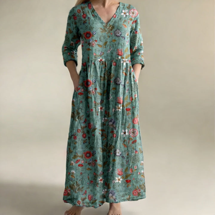Abigail | Classic Summer Evening Floral Print Dress