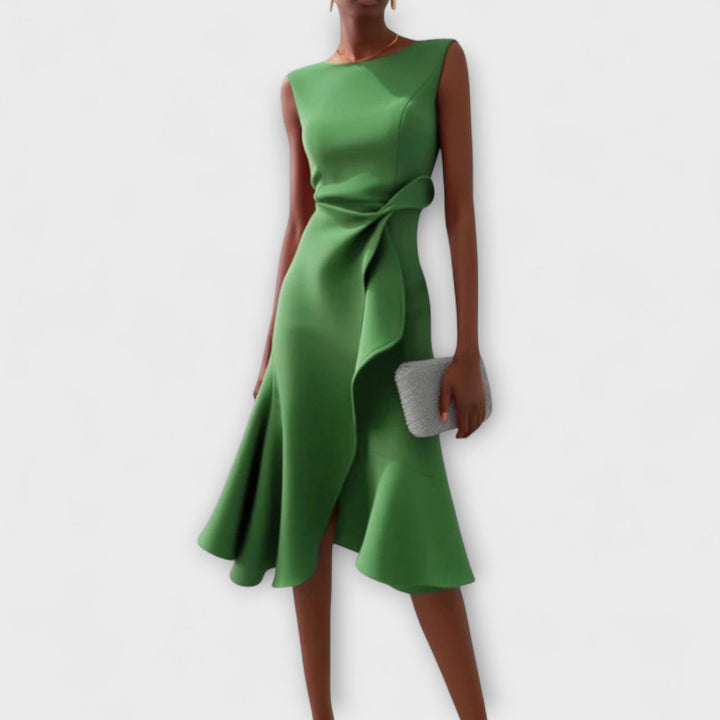 Juliette | Chic Draped Asymmetric Midi Dress