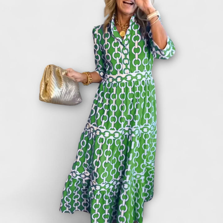 Margaret | Midi Dress with Chain Pattern