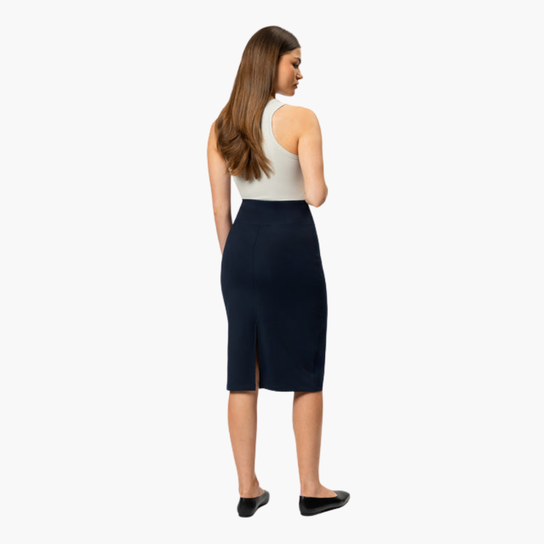 Chic High-Waisted Midi Pencil Skirt for Women – Perfect for the Office