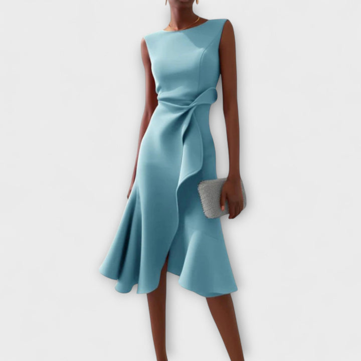 Juliette | Chic Draped Asymmetric Midi Dress