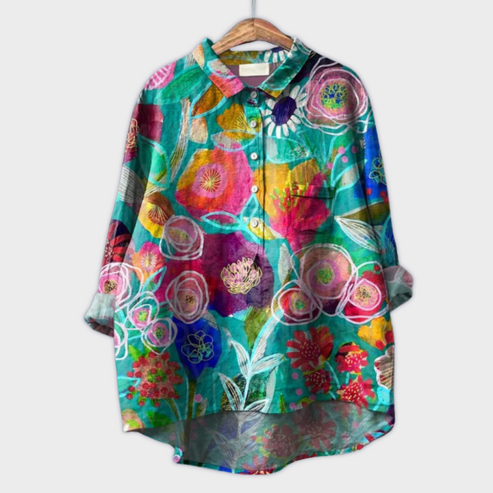Magdalena | Handmade Women's Blouse with Floral Design