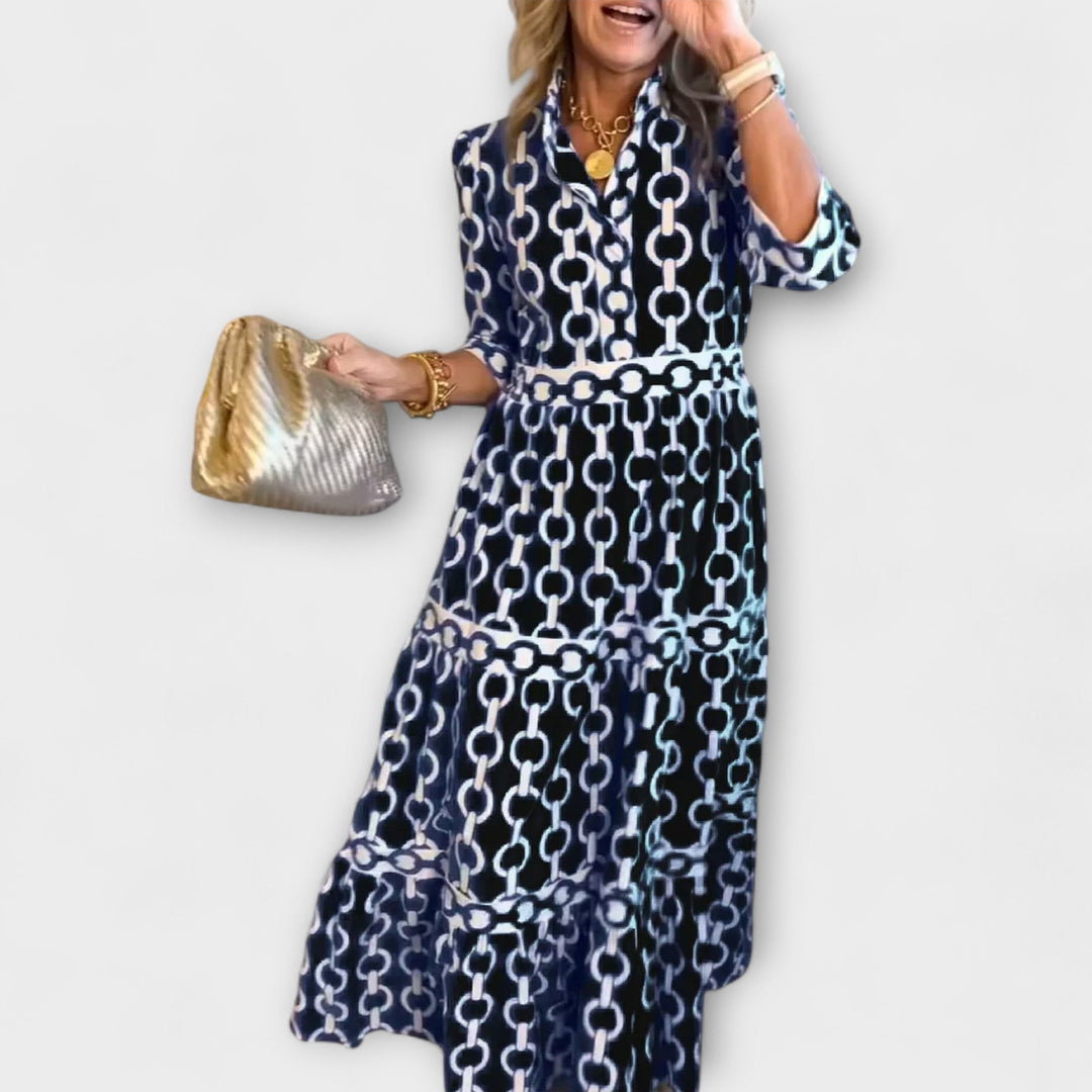 Margaret | Midi Dress with Chain Pattern