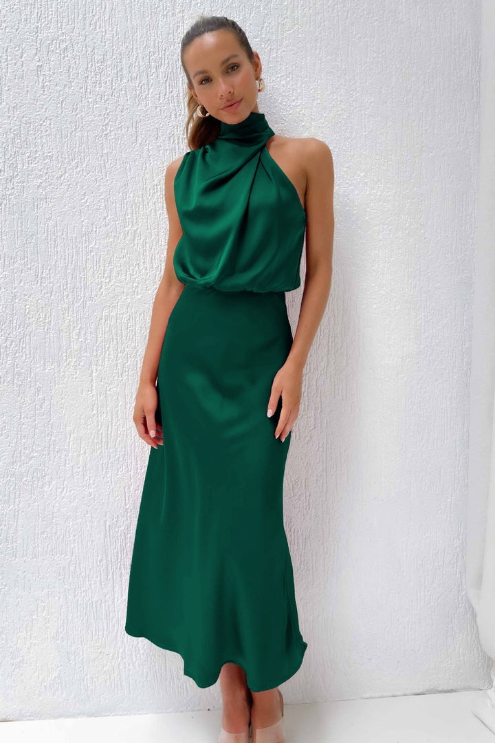 Georgina | Midi Dress with Off-the-Shoulder Design
