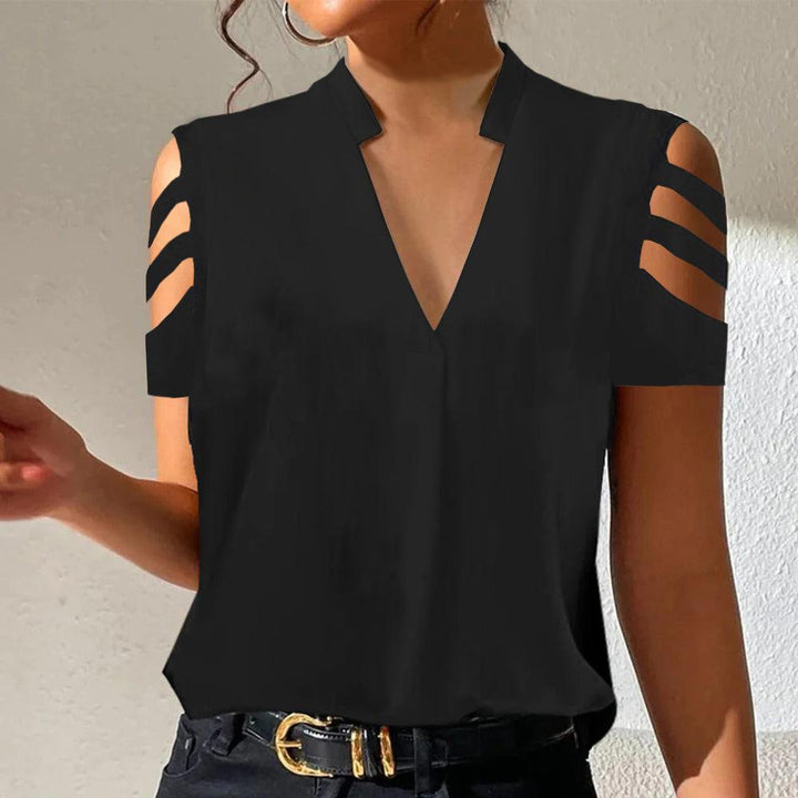 Shirley | Trendy Plain Short Sleeve Top