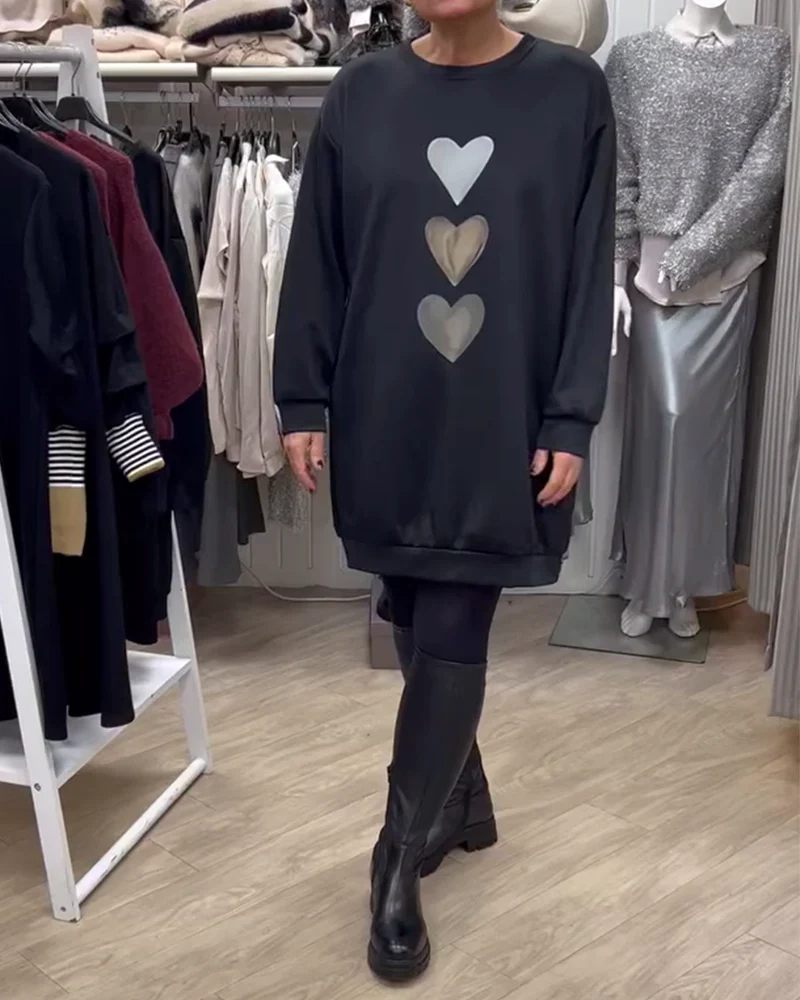Elvina | Stylish Oversized Heart Sweatshirt