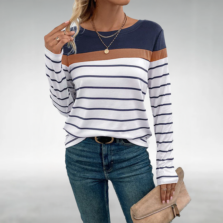 Ayana | Premium Striped Casual - Long Sleeve Vintage Women's Top