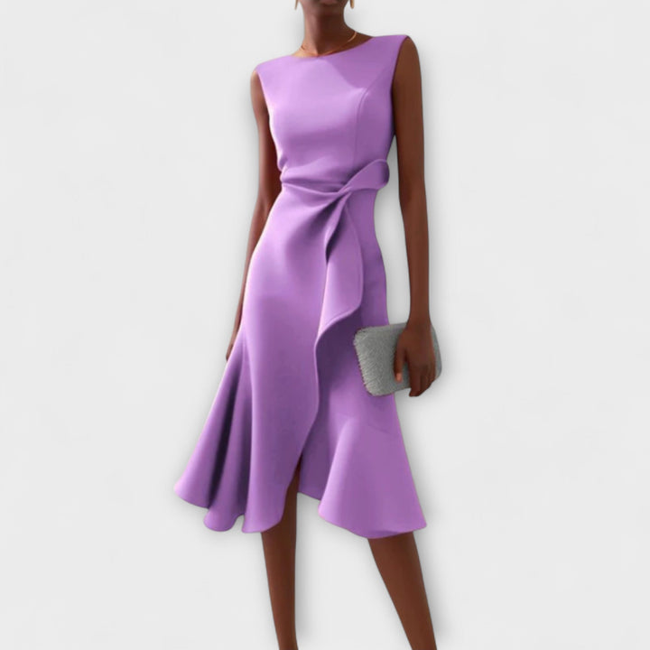 Juliette | Chic Draped Asymmetric Midi Dress