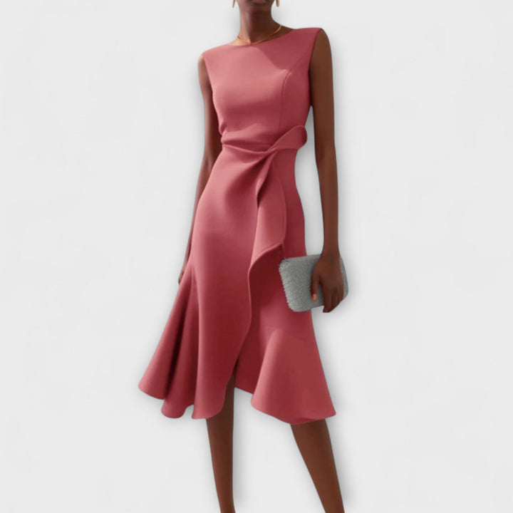 Juliette | Chic Draped Asymmetric Midi Dress