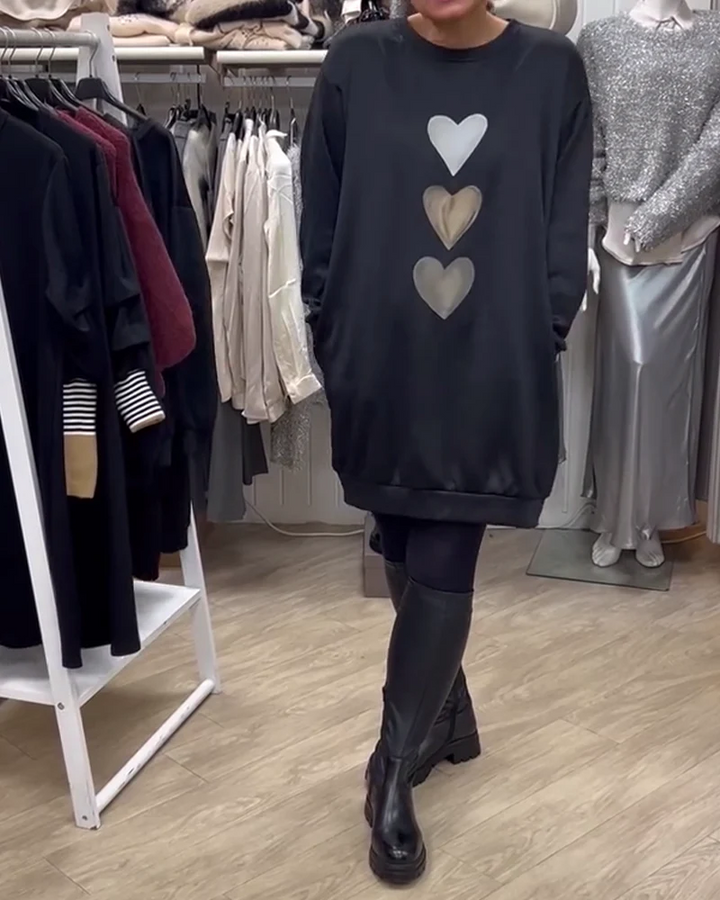 Elvina | Stylish Oversized Heart Sweatshirt