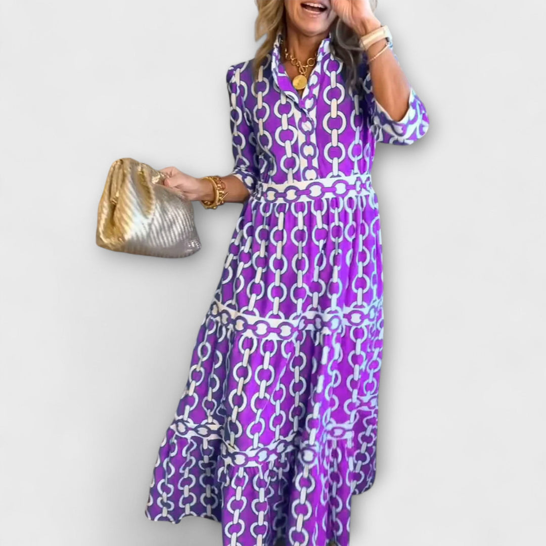 Margaret | Midi Dress with Chain Pattern