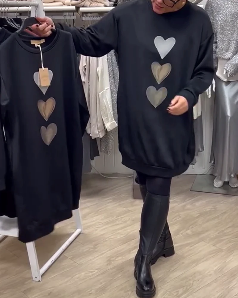 Elvina | Stylish Oversized Heart Sweatshirt