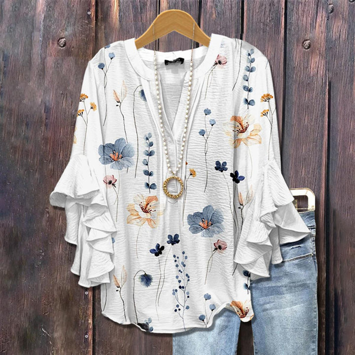 Stefanie | Basic White 3/4 Sleeve Top