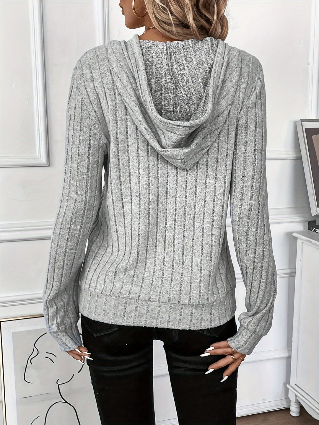 Patricia | Premium Elegant Ribbed Hooded Jumper