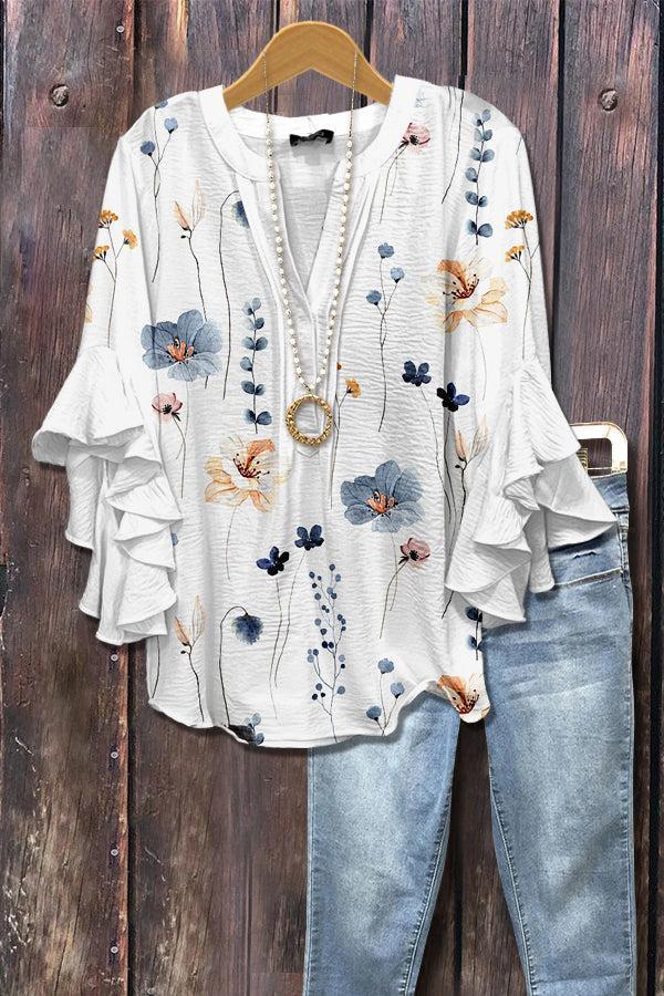 Stefanie | Basic White 3/4 Sleeve Top