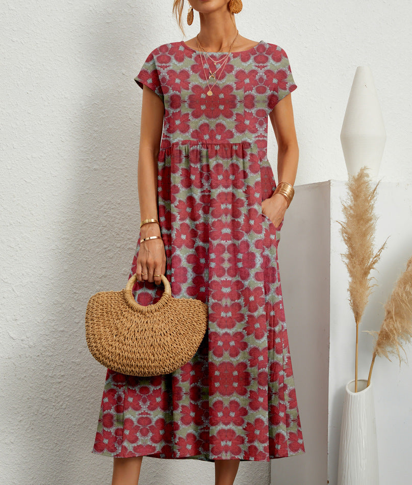 Siena | Elegant Floral Pattern Maxi Dress